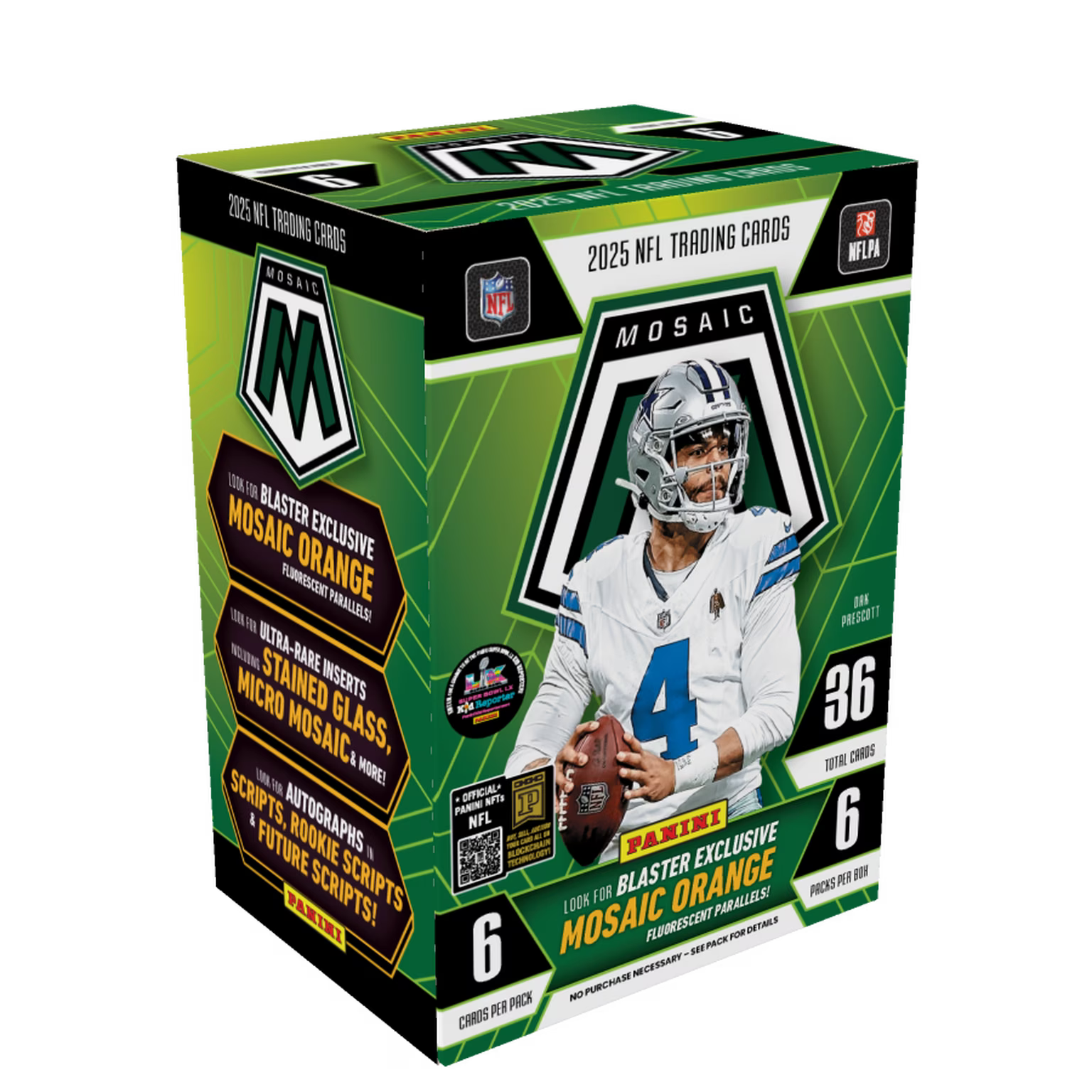 2025 Panini Mosaic Football 6-Pack Blaster 20-Box Case (Mosaic Orange Parallels)